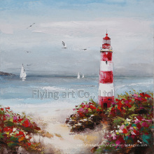 Reproduction Seascape Craft Art Oil Painting for Lighthouse